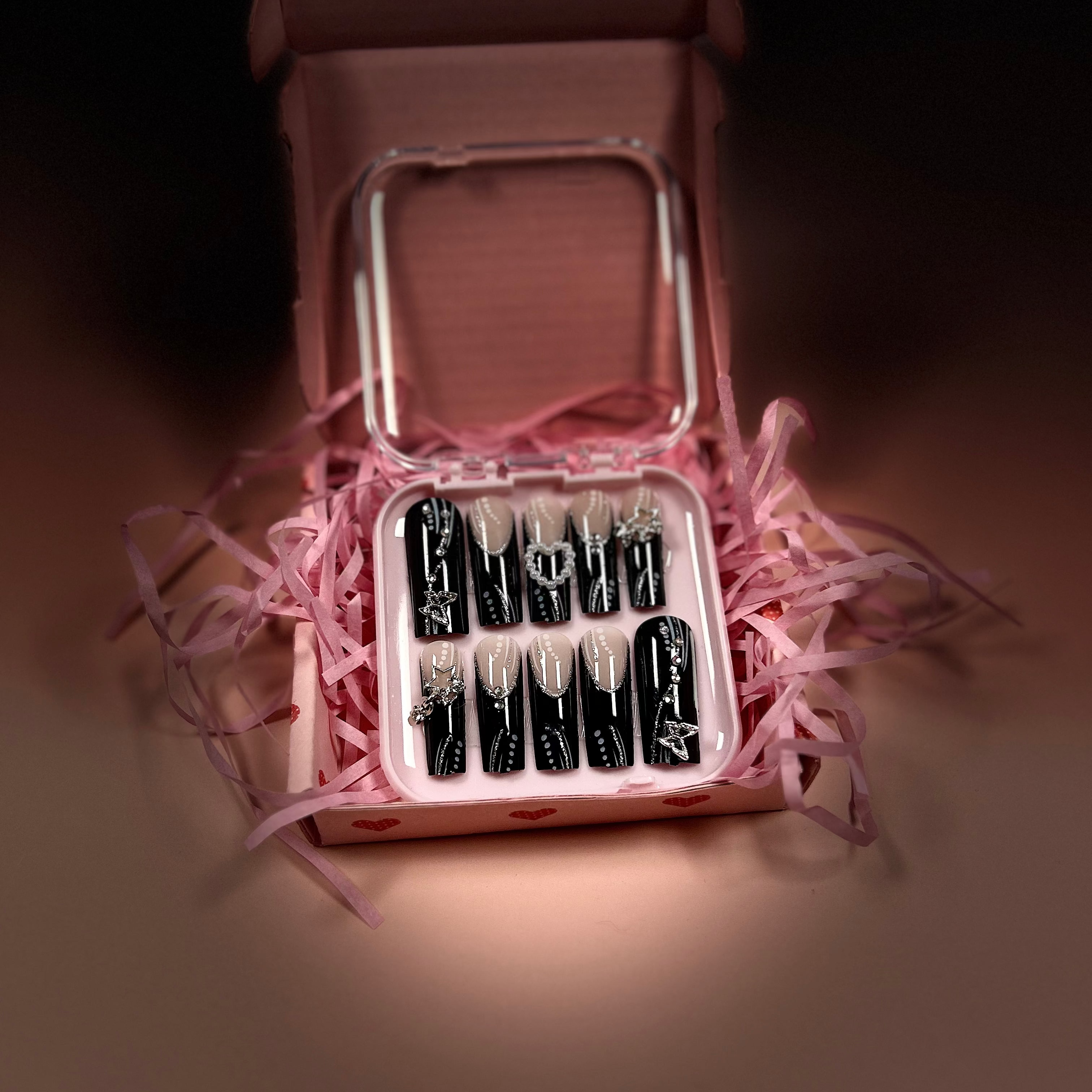 Black French with white dots