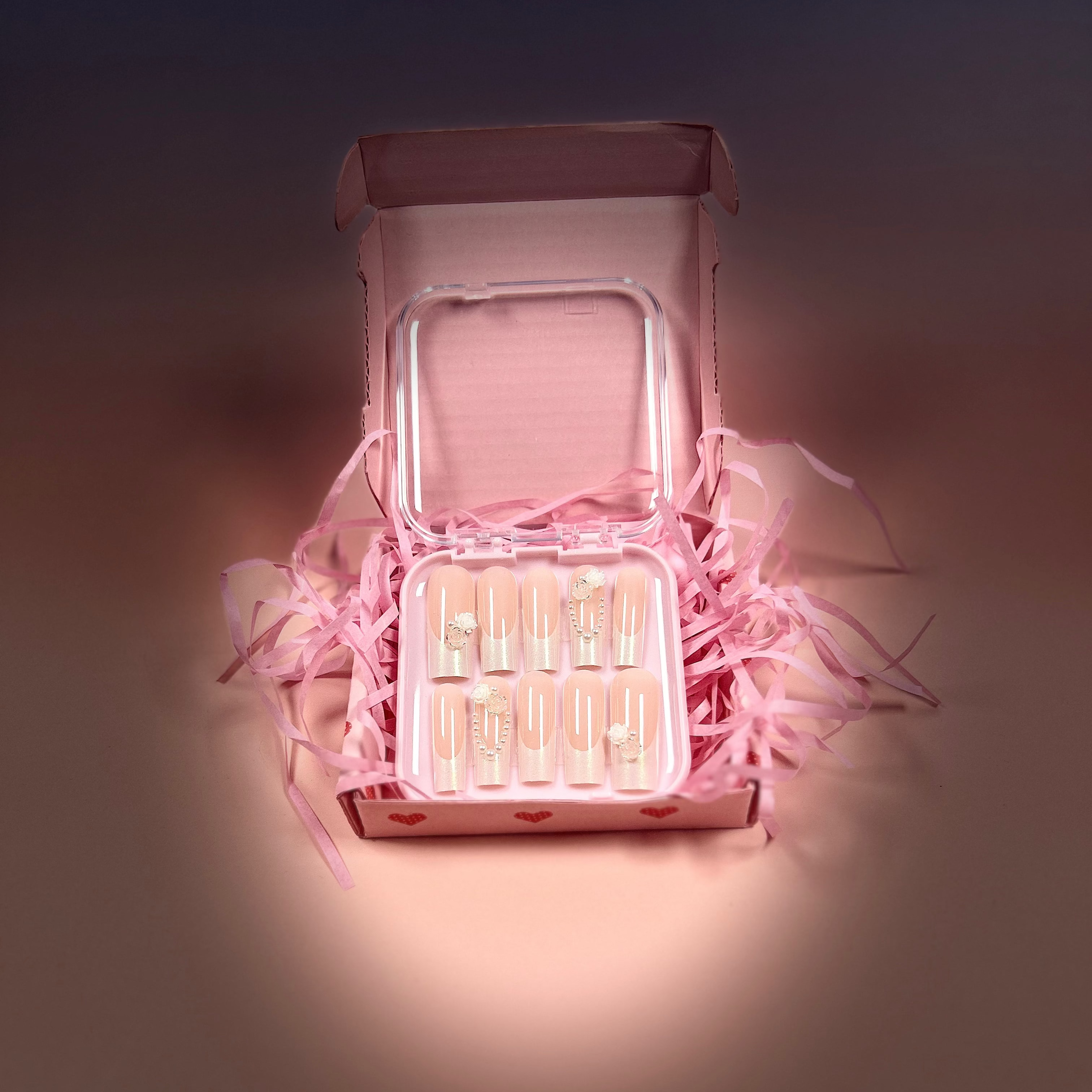 White French with white crystals