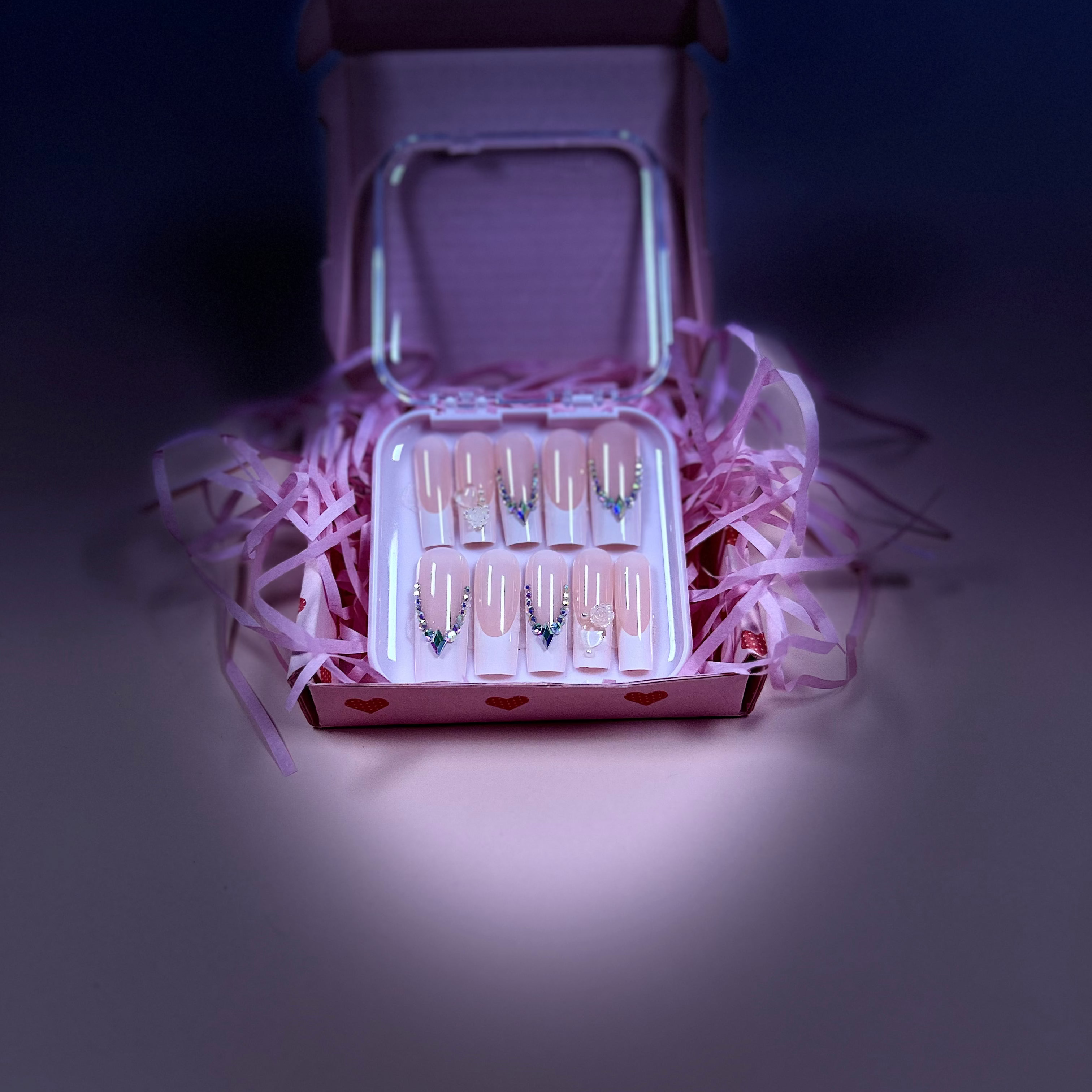 White French with crystals