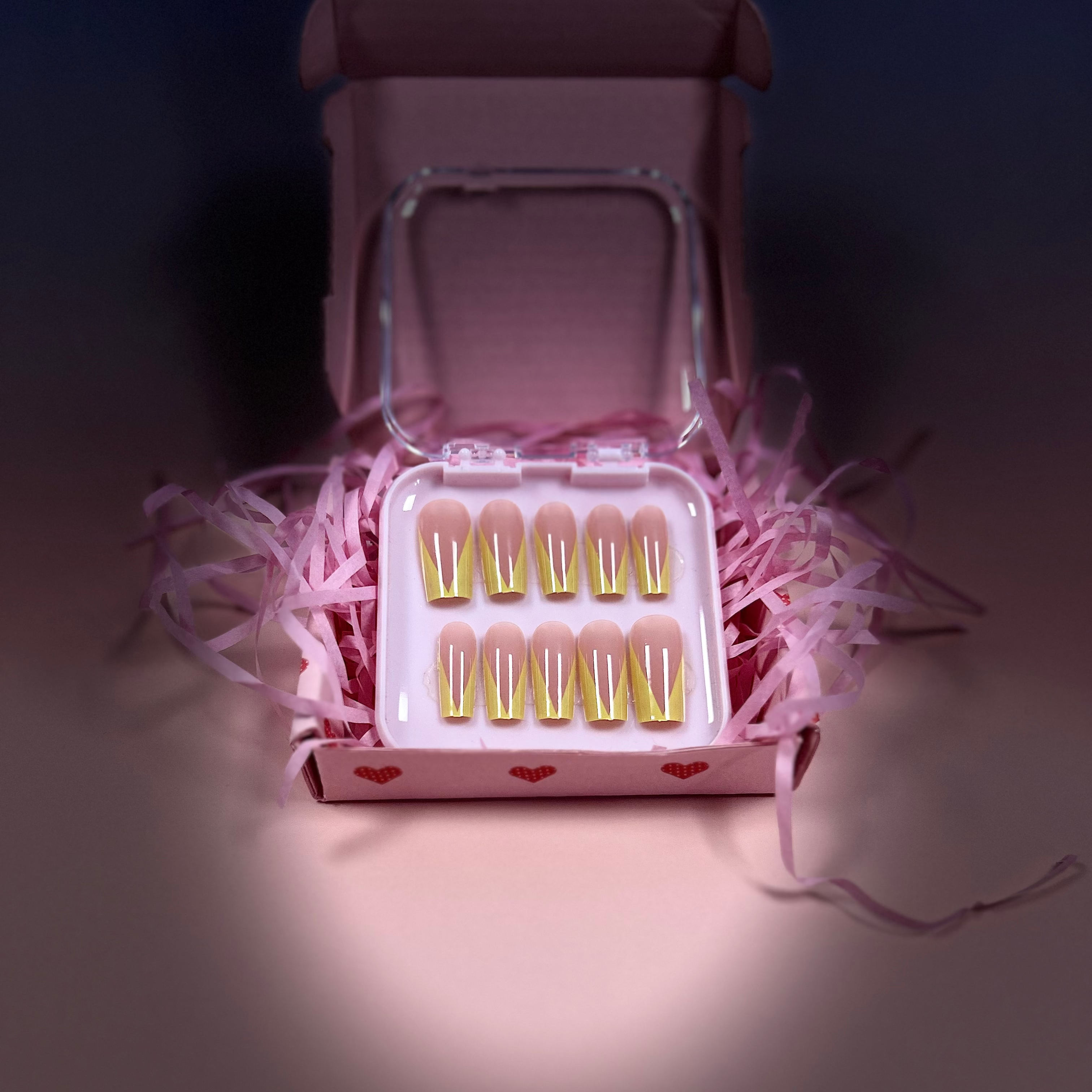 Deep v Yellow French tip