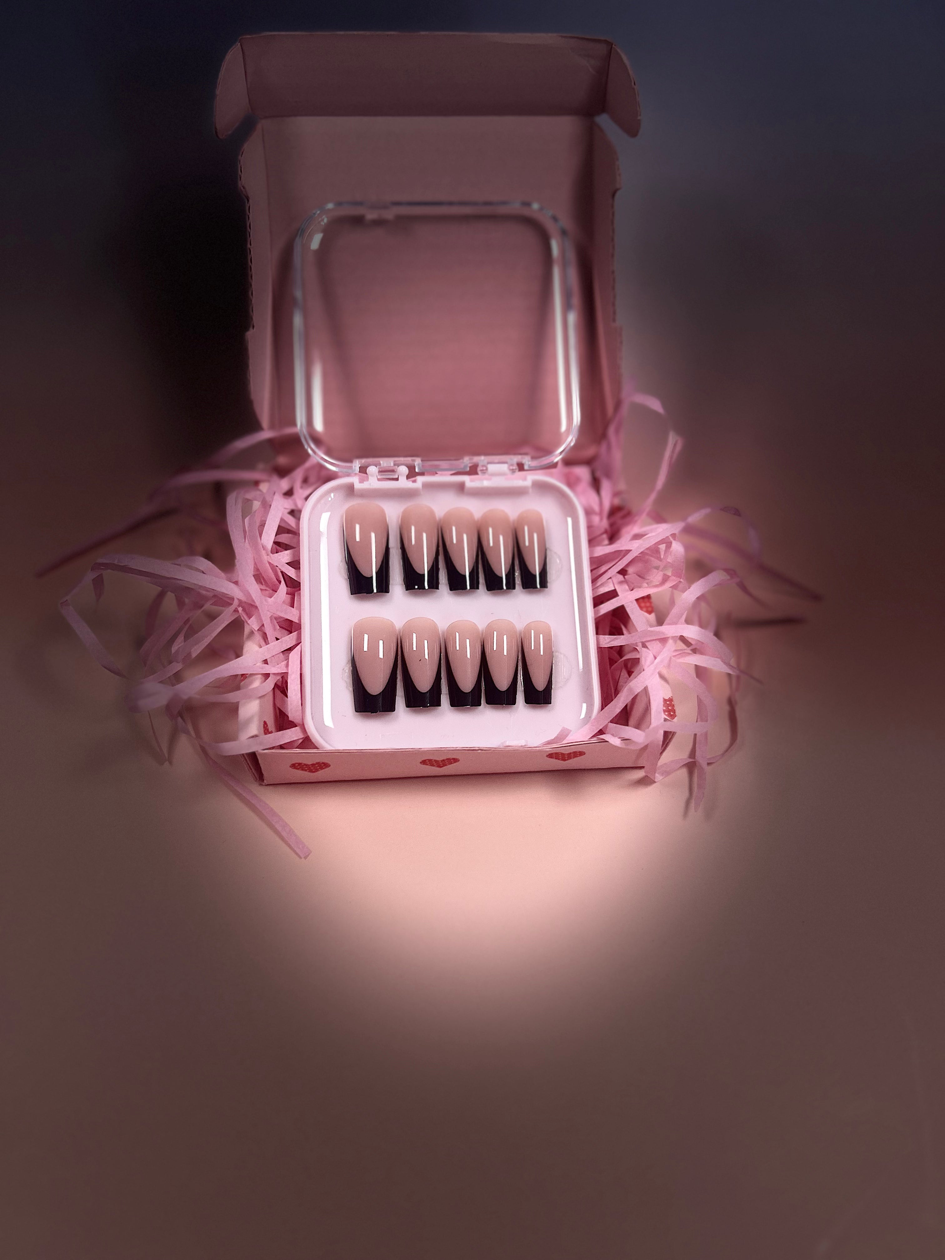 Black French tip nails