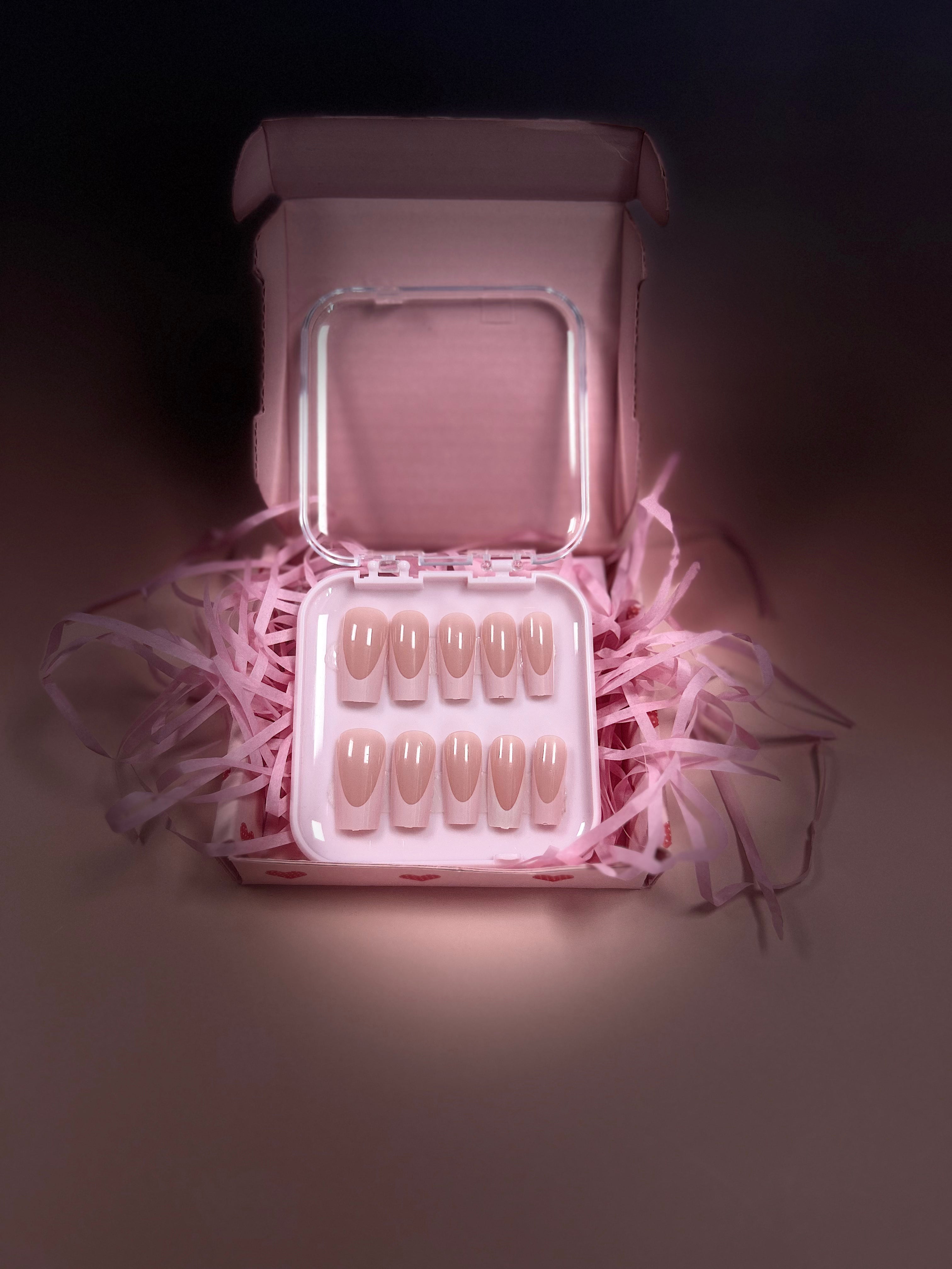 Pink French tip nails