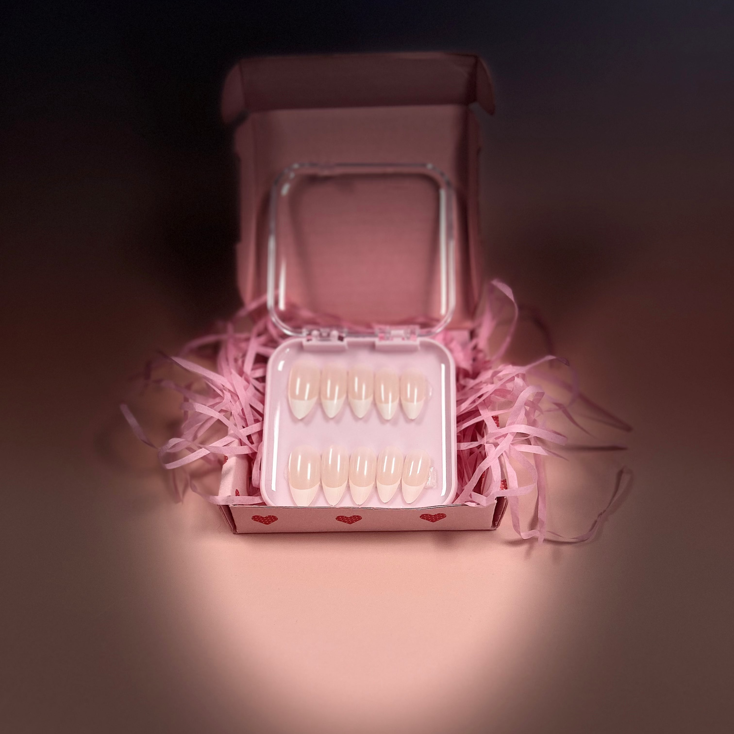 Classic white French tip nails